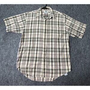 REI Mens Green Plaid Short Sleeve Camp Shirt‎ Size Large